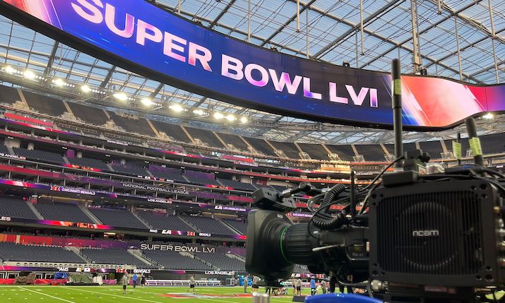 Camera rig at Super Bowl LVI.